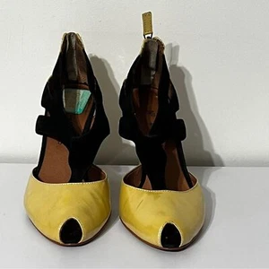 Anthropologie No.704b Julia Butter/Black Wedges - Picture 1 of 8
