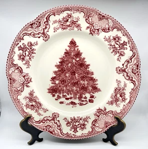 1 Plato de Cena Johnson Bros Old Britain Castles Rosa Árbol de Navidad 10.5" - Imagen 1 de 7