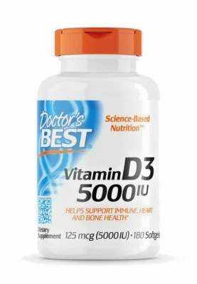 Doctor's Best Vitamina D3 5000 UI 180 / 360 Softgels, Vit Vitamine D3 IU