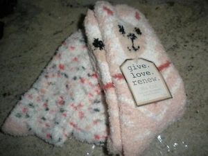 NEW Lot of 2 Give Love Renew Crew Socks Woman sz 4-10 Rabbit Thick Warm (SU15) - Picture 1 of 5