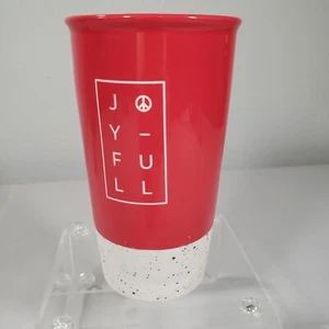 Starbucks Red JOY-FULL Ceramic Siren Travel Mug Cup Tumbler 12oz 2016 NWT - Picture 1 of 5
