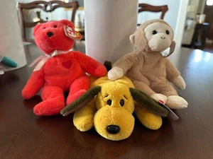 Ty Beanie Baby SET (BONES II, BONGO II & VALENTINO II) 30th Anniversary NEW - Picture 1 of 1