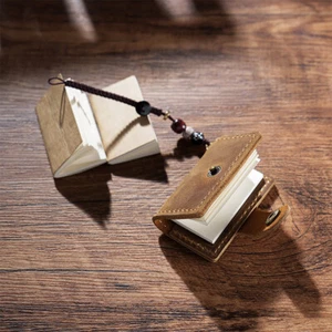 Mini Pocket Notepad Pendant Retro Cowhide Cover Booklet Pendant Bag Decoration - Picture 1 of 39