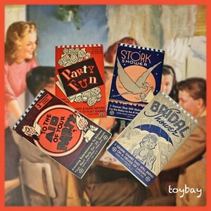 Vintage 1946 Leister Game Co. Party Game Books ~Lot of 4 ~ Bridal, Stork, MORE - Picture 1 of 13