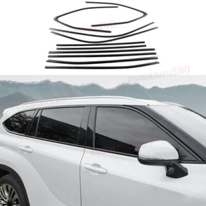 Cubierta de tira de ventana de coche negra de plástico 10 piezas para Toyota Highlander 2020-2023 - Imagen 1 de 12