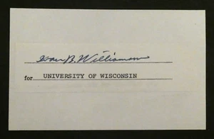 Ivan ivy Williamson College HOF Signed Index Card Michigan 1936 Capt Nat. Champs - Picture 1 of 1