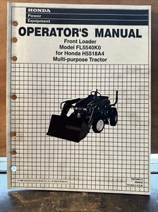 Honda Front Loader Model FL5540K0 Operators Manual 1996 Parts List - Picture 1 of 14