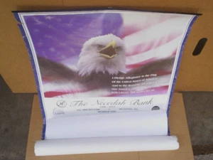 2013 GIANT NECEDAH WISCONSIN BALD EAGLE BANK CALENDAR,pledge of allegiance,flag - Picture 1 of 7