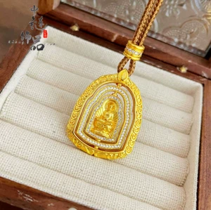 Rotating Tathagata 22K 23K24K Thai Baht Yellow Gold GP Filled Necklace Jewelry - Picture 1 of 5