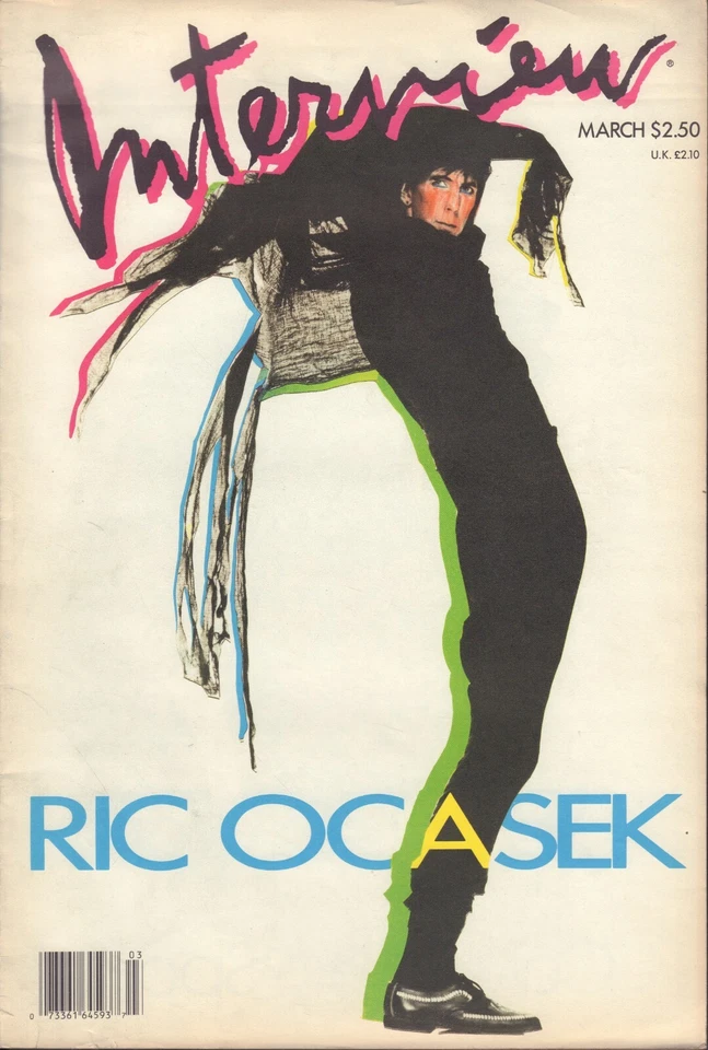 Andy Warhol's Interview March 1987 Ric Ocasek BRUCE WEBER MARIO TESTINO - Image 1 of 1