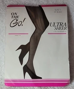 Pantimedias On the Go de colección talla 1 negras puntera transparente ultra transparentes envío gratuito EE. UU. - Imagen 1 de 3