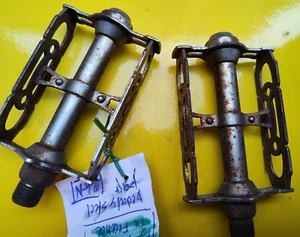 MADE IN FRANCE LYOTARD BRAND COMPLETELY STEEL PEDALS BICI VINTAGE - Picture 1 of 15