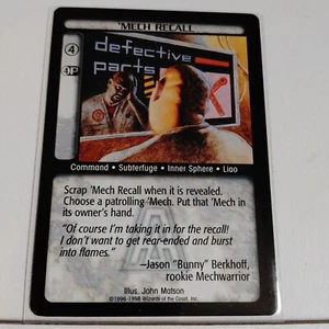 BATTLETECH CCG --- ARSENAL -- 'MECH RECALL -- NM / MINT - Picture 1 of 1