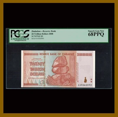 Zimbabwe 20 Trillion Dollars, 2008 P-89 PCGS 68 PPQ Unc - Image 1 of 2