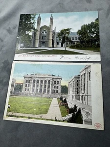 2 Harvard Postcards C.1907 Gore Hall (demolished) & Medical School Building - Picture 1 of 7