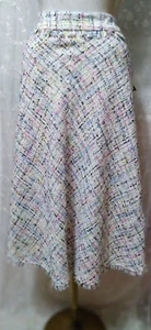 Nueva Falda WORTHINGTON Talla 4 ALTA Línea A Inspirada en Tweed Forrada Multicolor Blanca - Imagen 1 de 4