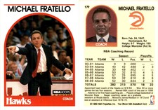 Mike Fratello 1989 Hoops Basketball Card 179 Atlanta Hawks