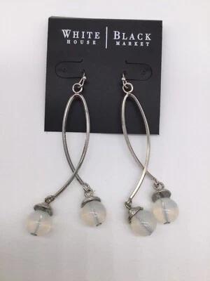White House Black Market silver & Crystal earrings NWTS - Image 1 of 2