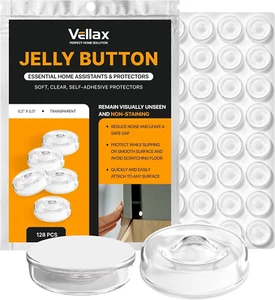 Self-Adhesive Cabinet Door Bumpers - 128 Clear Silicone Pads - Picture 1 of 9