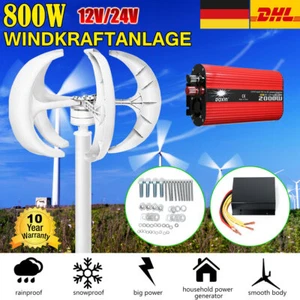 800W Laterne Windkraftanlage Windgenerator Windrad Turbine Controller 12V 24V DE - Bild 1 von 16