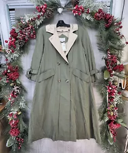 SOPHISTICATED WOMEN Rain Coat Size 4 Green Long All Weather Jacket NEW With Tags - Picture 1 of 18