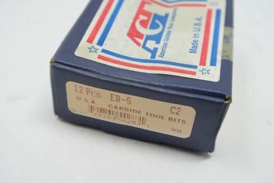 8 piezas Brocas de herramienta de torno soldado ACT American Carbide ER-5 / ER5 grado C2 vástago 5/16 Foto 1 de 3