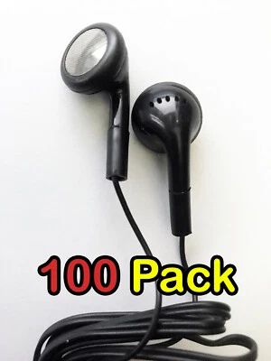 Lote de 100 auriculares/auriculares negros de 3,5 mm al por mayor a granel Foto 1 de 4