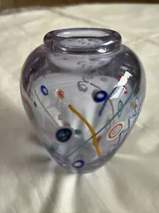 Vaso vetro artistico James Clarke fermacarte artista firmato confetti 1995 da collezione - Foto 1 di 10
