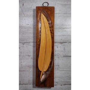 Vintage Gary Leonard geschnitzte Holzfeder Southwestern Wandbehang 1970 11,75" - Bild 1 von 9