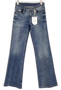 LIU JO Beat Low Women Jeans W28 Bootcut Fit Zip Fly Washed Denim Blue Pockets * - Picture 1 of 9