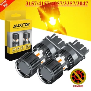 AUXITO 3157 3156 LED Front Turn Signal Light Bulbs Amber Error Free Canbus 4PK8 - Imagen 1 de 25