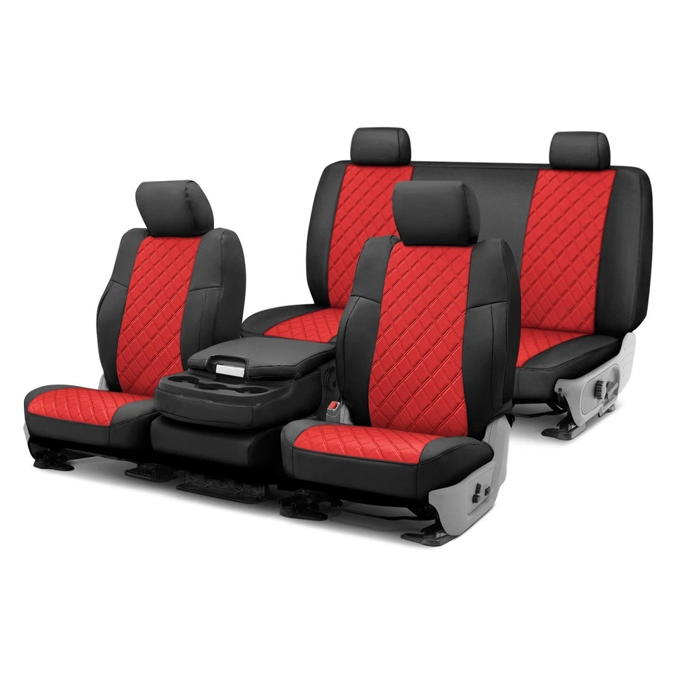 For Toyota Sienna 11-20 Neoprene 1st & 2nd Row Black & Red Custom Seat Covers Foto 1 de 1
