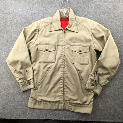 Jaqueta Dickies Masculina Vintage Média 36 Caqui Lã Forrada Roupa de Trabalho Bolsos com Zíper - Imagem 1 de 4