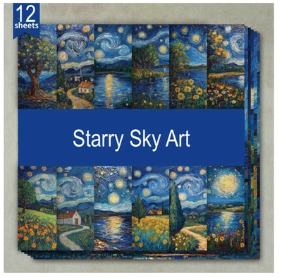Starry Sky Art - Craft Paper-12 Sheets - 6"x6" -160gsm - Scrapbooking - Image 1 of 4
