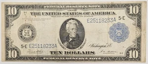 1914 $10 Dollar Federal Reserve Note Richmond FR#923 White-Mellon Type 1 d219 - Picture 1 of 6