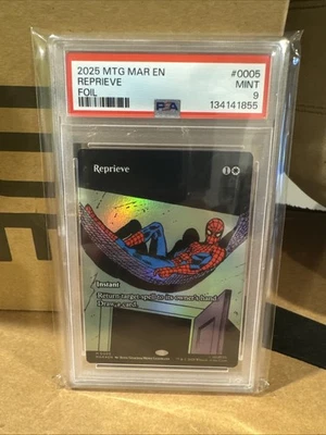 MTG - Marvel's Spider Man - Reprieve (Borderless) #0005 - Foil - PSA 9 - Image 1 of 2
