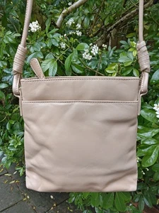John Lewis Small Cross Body Bag. Beige Leather. Good Clean Condition - Picture 1 of 7