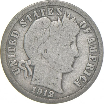 1912-D Barber Dime 90% Silver Average Circ *8363 - Image 1 of 4