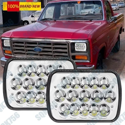 Pair 5x7" 7x6" LED Headlights High Low Beam For 1983-1997 Pickup Hardbody - Image 1 of 4