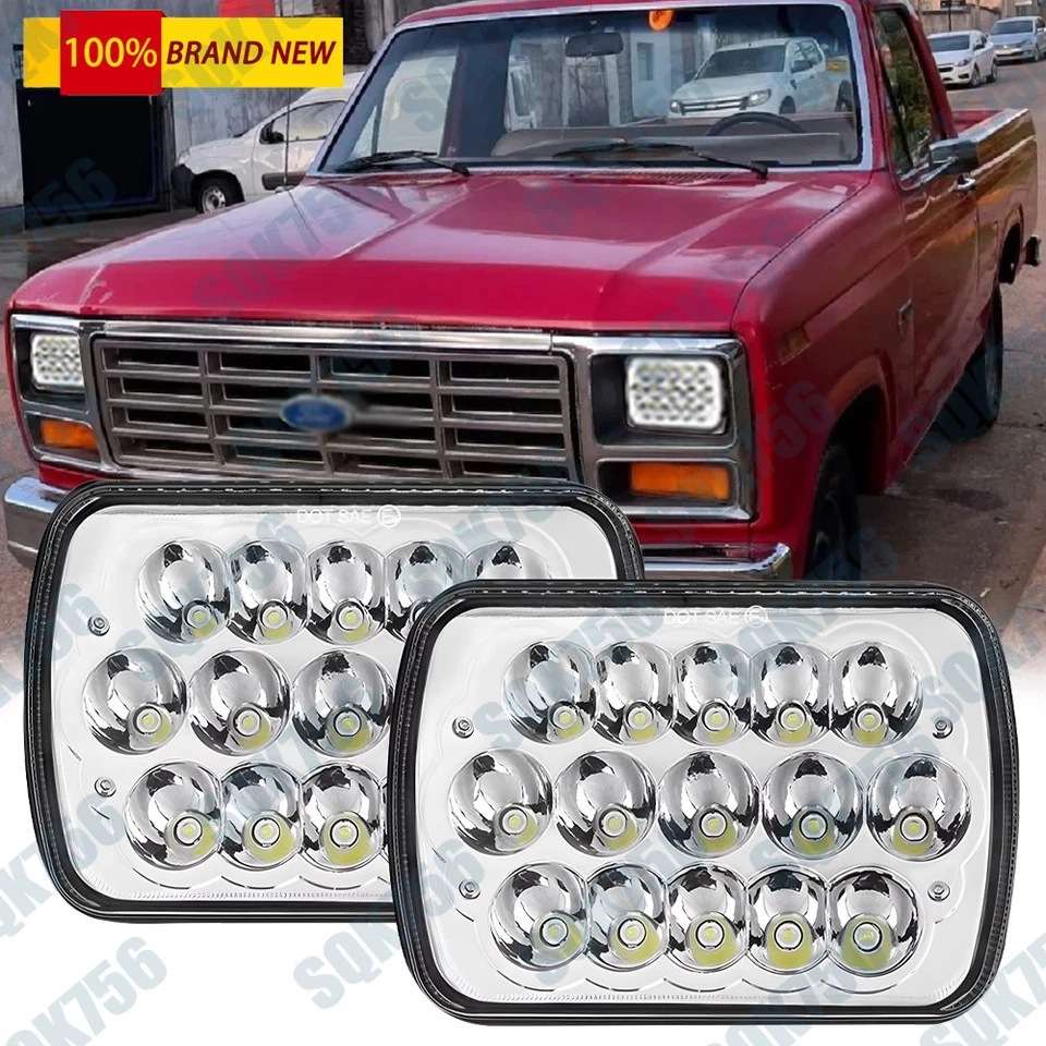 Par de faros LED 5x7" 7x6" haz alto bajo para camioneta 1983-1997 cuerpo duro Foto 1 de 4