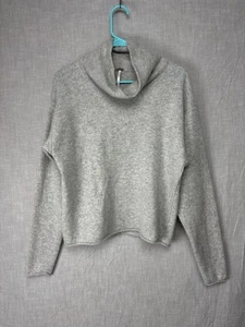 Free People 100% Kaschmir Pullover Mock Neck Cropped Grau Relaxed Fit M - Bild 1 von 8