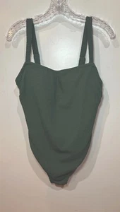 Kona Sol Women’s Plus Size Green Textured One Piece Swimsuit Size 16 NWOT - Picture 1 of 10