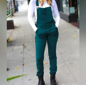 Judy Blue Overalls Women's XL Hunter Green High Waist Overall Denim JB88789 NEW - Picture 1 of 18