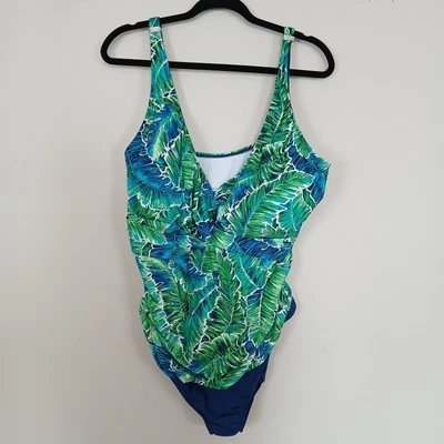Traje de baño Chaps de una pieza para mujer 22 W tropical complejo de vacaciones isla playa costera Foto 1 de 4