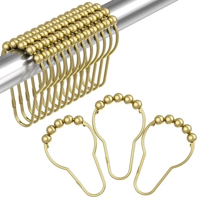 Ganchos para Cortina de Ducha Dorados, Increíbles Anillos para Cortina de Ducha Ganchos, 12 Piezas Manchas... Foto 1 de 4