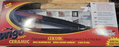 Wigo ceramic digital 2 in 1 flat iron , infrared , thermal response ,12 heat set - Image 1 of 3
