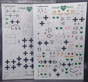 AreoMaster | No. Sp72-02 | 1:72 Luftwaffe Green Hearts Decals - Picture 1 of 1