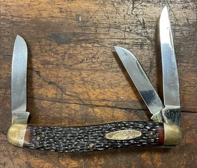 NOS? Exc 复古 KABAR 1108 美国 3 刀片 Big Stockman 刀 KA-BAR 全新? 近乎完好旧 — 第 1/4 张图片