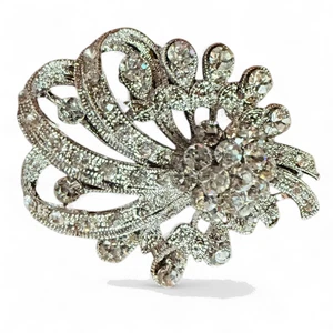 Broche de Cristal Solapa Pin "Arreglo Floral, Inspirado en Joyería Napoleón ¡Nuevo! - Imagen 1 de 2
