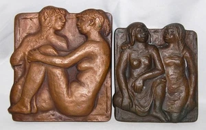 Konvolut, 2 x Relief, Karl Kluth, Die Badenden, Akt, Buderus, Kunstguss, Eisen - Picture 1 of 2